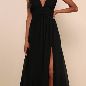 Lulu's Heavenly Hues Black Maxi Dress